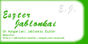 eszter jablonkai business card